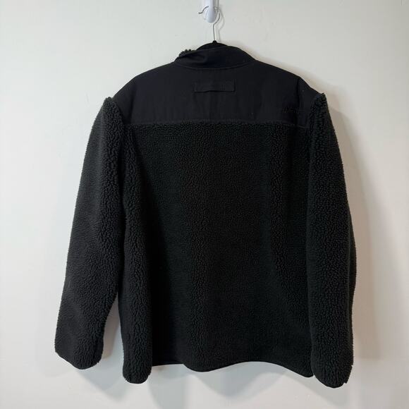 Duluth Trading Co Men's Burly Sherpa Fleece Jacket Full Zip Black XL Thick Cozy - Picture 7 of 8